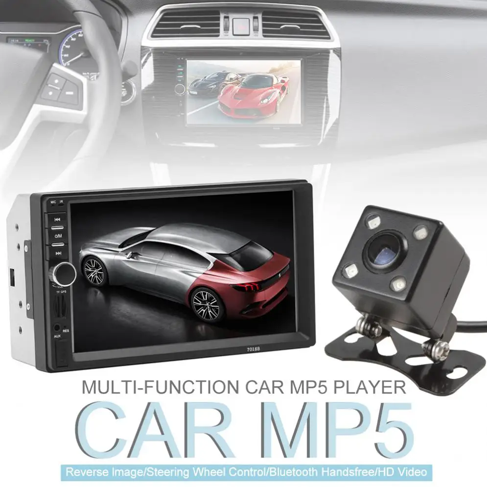 7 дюймовый 2DIN Bluetooth Сенсорный экран HD Автомобильный видео FM Радио стерео плеер с