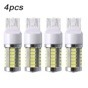 

4pcs T20 W21 / 5W 7443 7440 W21W DC 12V 33SMD LED No Error Car Reverse Brake Light Lamp White Car LED Lights accessories