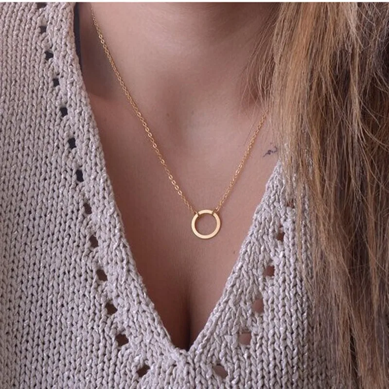 Fashion Bohemian Leaf Moon Circle Pendant Necklace Charm Statement Choker Women Jewelry