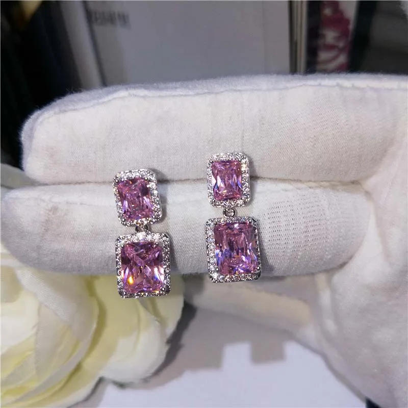 Dazz изысканный желтый AAA циркон Геометрические Квадратные Серьги-капельки для вечерние свадебные женские праздничные серьги Роскошные аксессуары подарок