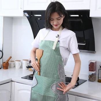 

Super thick wear-resistant handmade kitchen apron female waterproof and oil-proof sleeveless overalls cooking can wipe hands