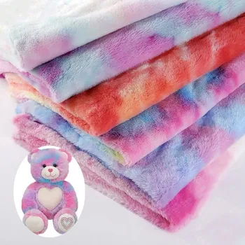

1m Colorful Rainbow Flannel Plush Fabric Sewing Pillow Sofa Tablecloth Bedclothes Wedding Party Decoration Cloth African Fabric