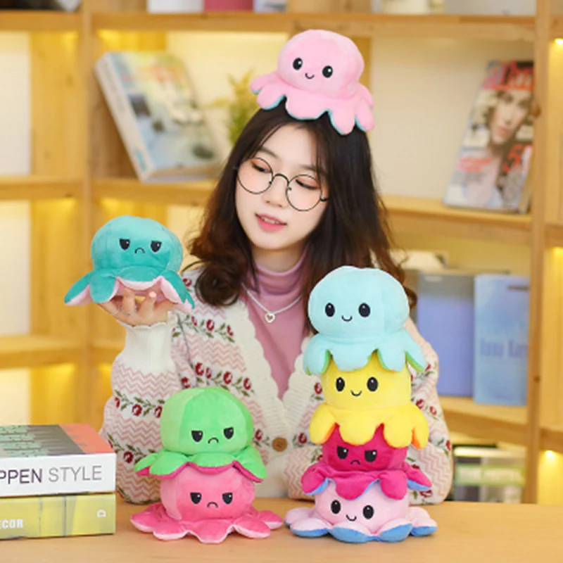 

Pulpo Cartoons Stuffed Plush Doll Soft Simulation Reversible Plush Toy Color Chapter Plush Filled Child Plush Christmas Toy