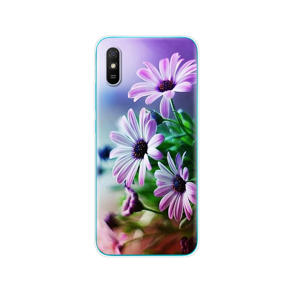 For xiaomi redmi 9A back Case Silicon Back Cover Phone Cases For redmi 9A Soft Case 6.53 inch funds etui bumper coque Cat Flower best phone cases for xiaomi Cases For Xiaomi