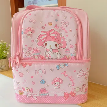 

New Cartoon My Melody Sumikko Gurashi Back Pack Shaped Printed Oxford Lunch Bag Girl Cute Thermal Cooler Bag Picnic Food Handbag