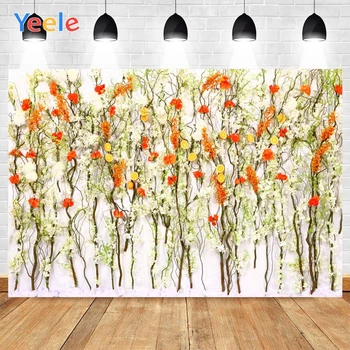 

Yeele Wedding Scenes White And Orange Flowers Branches Little Fruits Background Photophone Photography for Decor Customized Size