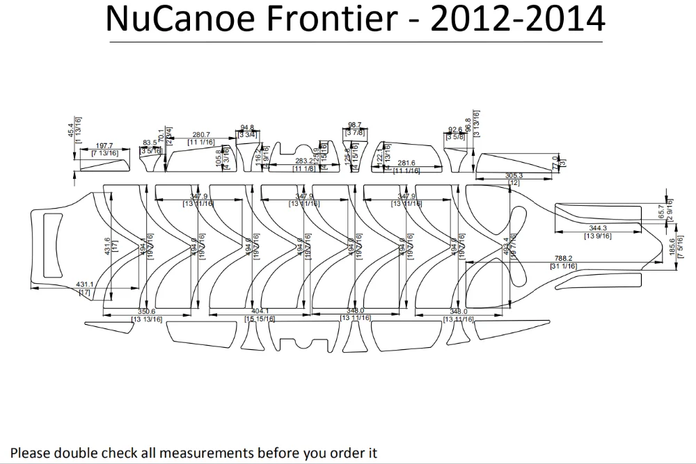 2012- NuCanoe Frontier Каяк Лодка EVA настил КОВРИКИ НАБОР 1/4"