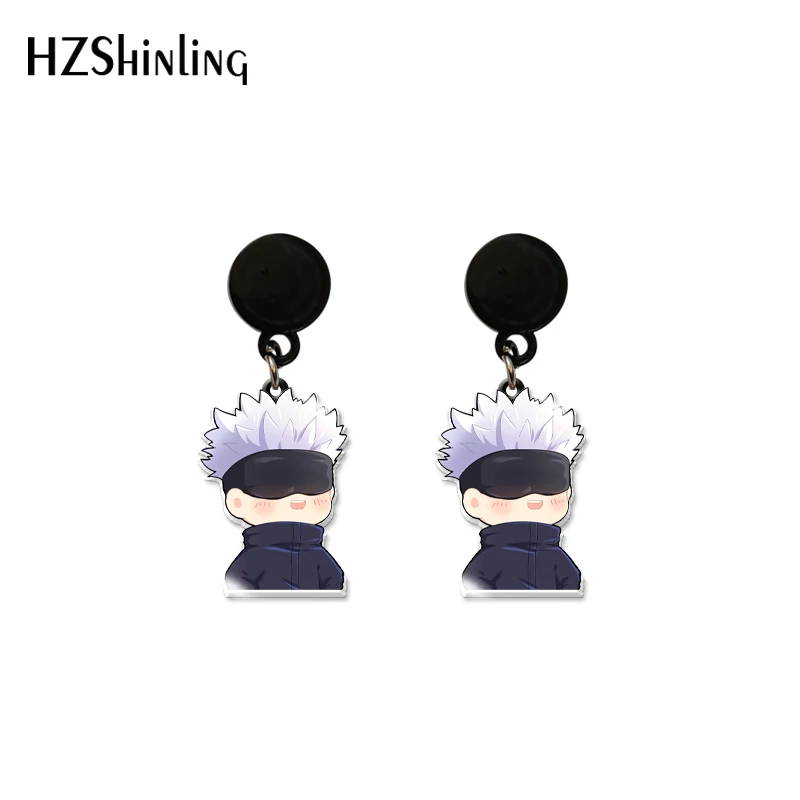 2021 Cartoon JUJUTSU KAISEN Yuji Gojo Kugisaki Sukuna Megumi Dangle Drop Earrings Resin Epoxy Acrylic Ear Jewelry | Украшения и