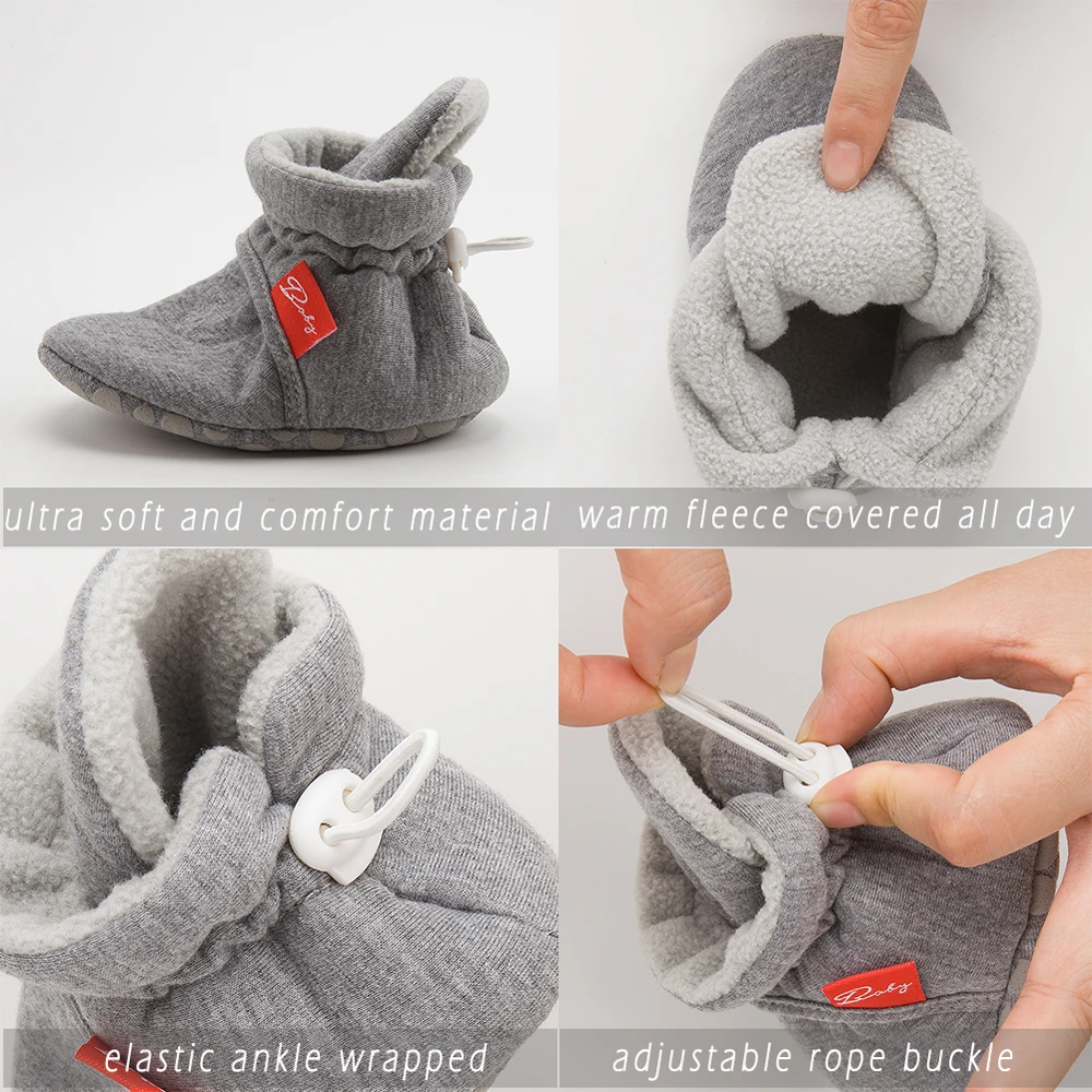 Newborn Baby Shoes Winter Snow Booties Warm Fleece Girl Todder Boy Soft Anti-slip Infant Crib
