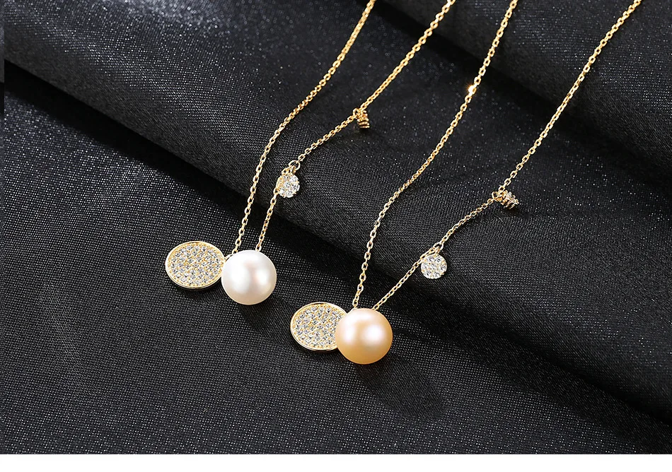 

S925 sterling silver necklace pendant simple pearl female clavicle chain VS301