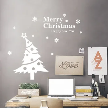 

Wall Decor Text Stickers Christmas Wall Stickers Christmas Trees Snowflake Stickers DIY Handmade Sticker Living Room Decoration