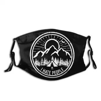 

I Hate People Camping Men Non-Disposable Face Mask Mountain Anti Haze Dust Cover Respirator Muffle Mask with Filters