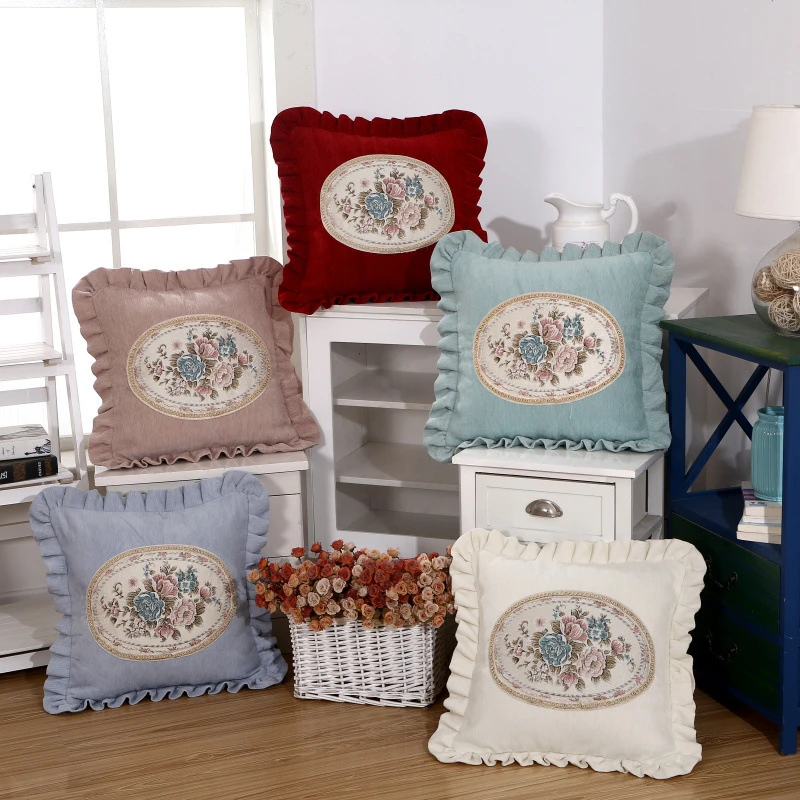 45x45cm/55x55cm European Classical Flower Peony Jacquard Lace Sofa Cushion Cover Throw Pillow Case Decorative | Дом и сад
