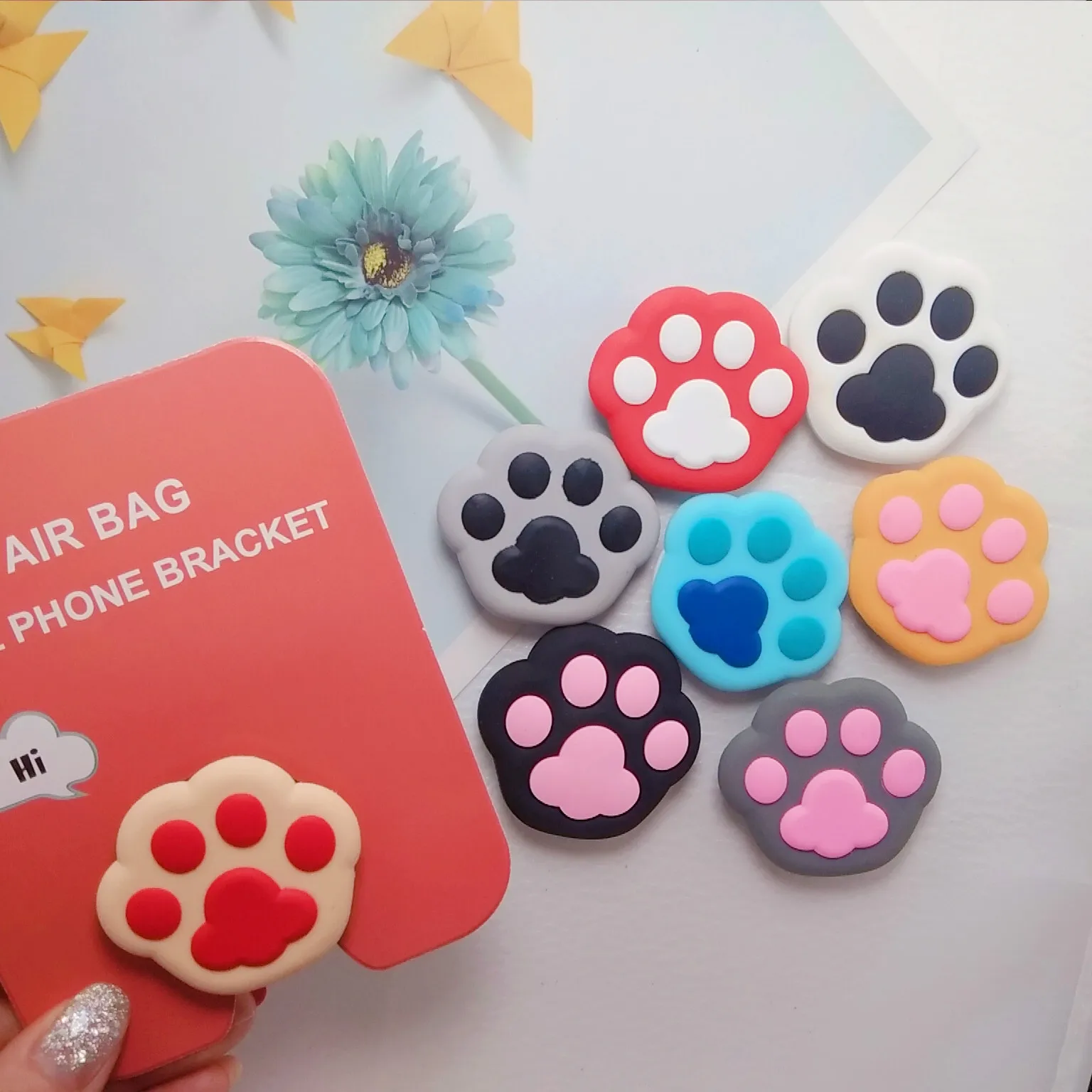 

wholesale Universal Cat claw mobile phone stretch bracket Cartoon air Phone Expanding phone Stand Finger car phone Holder 78plus