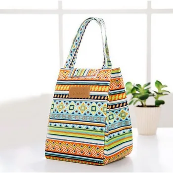 

Men and Women Travel Picnic Storage Insulated Thermal Cooler Bento Colorful Bohemian style Lunch Box Tote Bags