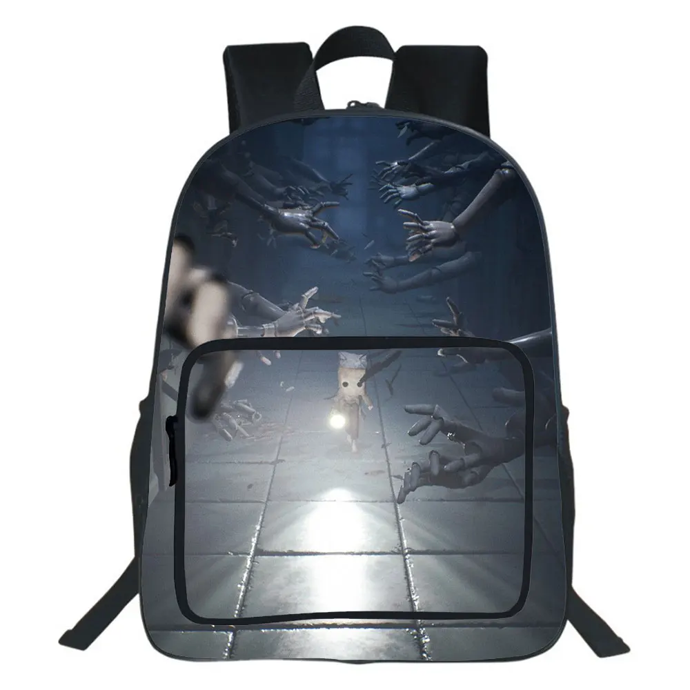 19 Inches Little Nightmares BackpackHorror Adventure Game School Bag Teenager Backpack College Style Travel Double-layer Bag