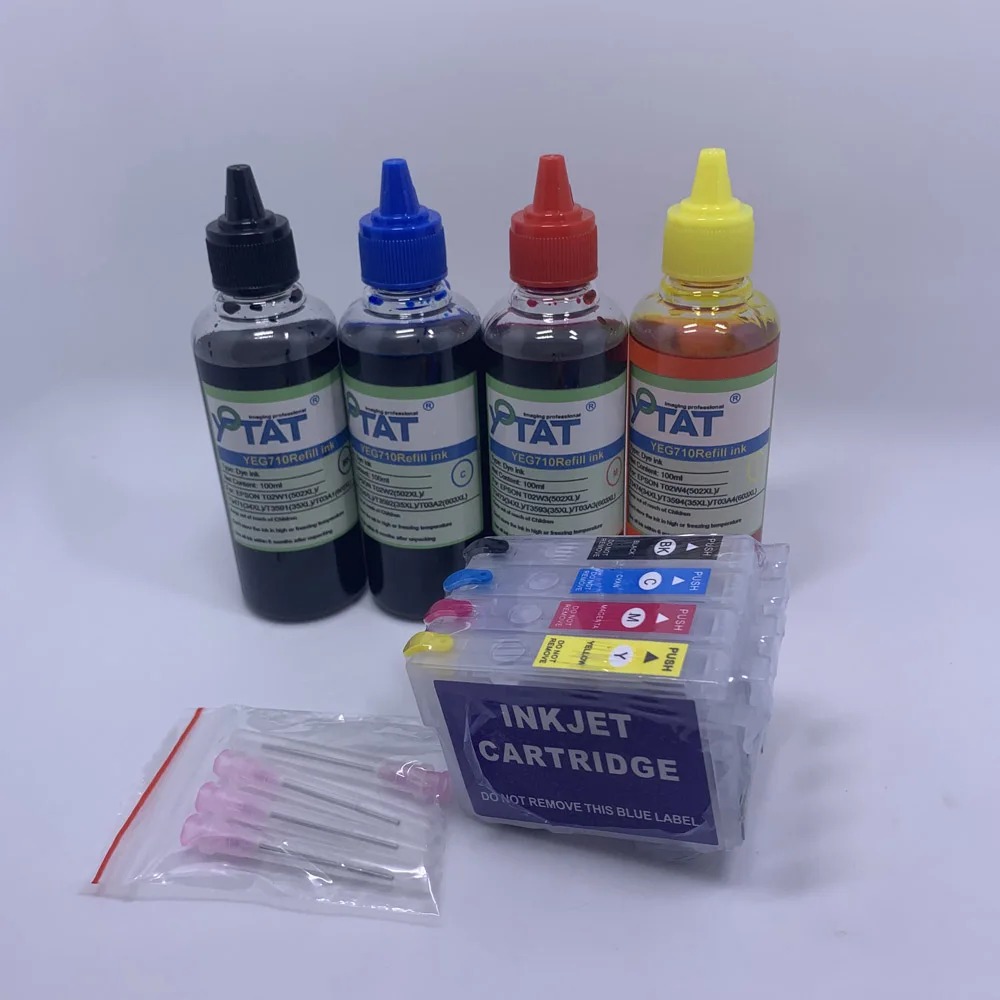 400ml inkset YOTAT 34XL T34XL многоразовый картридж с чипом ARC T3471 T3472 T3473 T3474 для принтера Epson Workforce Pro WF-3720 WF-3725 - Цвет: 400ml inkset