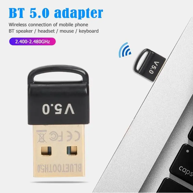 USB Bluetooth 5,0 адаптер передатчик приемник высококачественный пластик Прочный портативный музыкальный звук аудио ключ для ПК