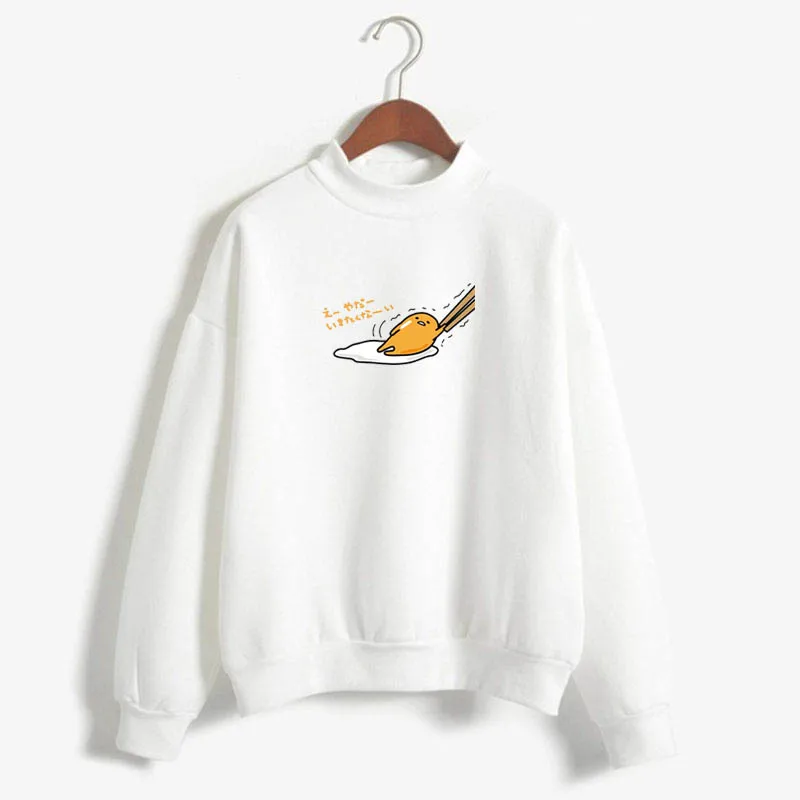 Gudetama Толстовка осенне-зимняя версия теплого топа ленивый яйцо толстовка с милым рисунком Футболка Kawaii Jersey Женская Harajuku pullov - Цвет: sweatshirt white7