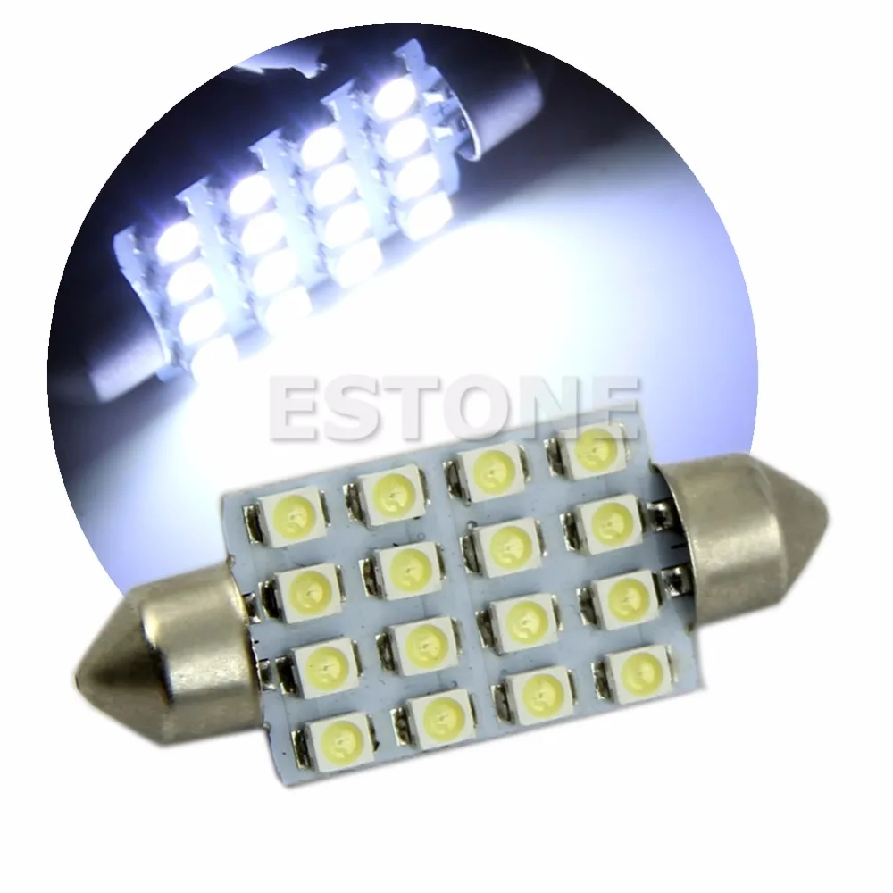 Высокое качество белый 41 мм 16 светодиодный 3528 SMD Интерьер автомобиля купольный
