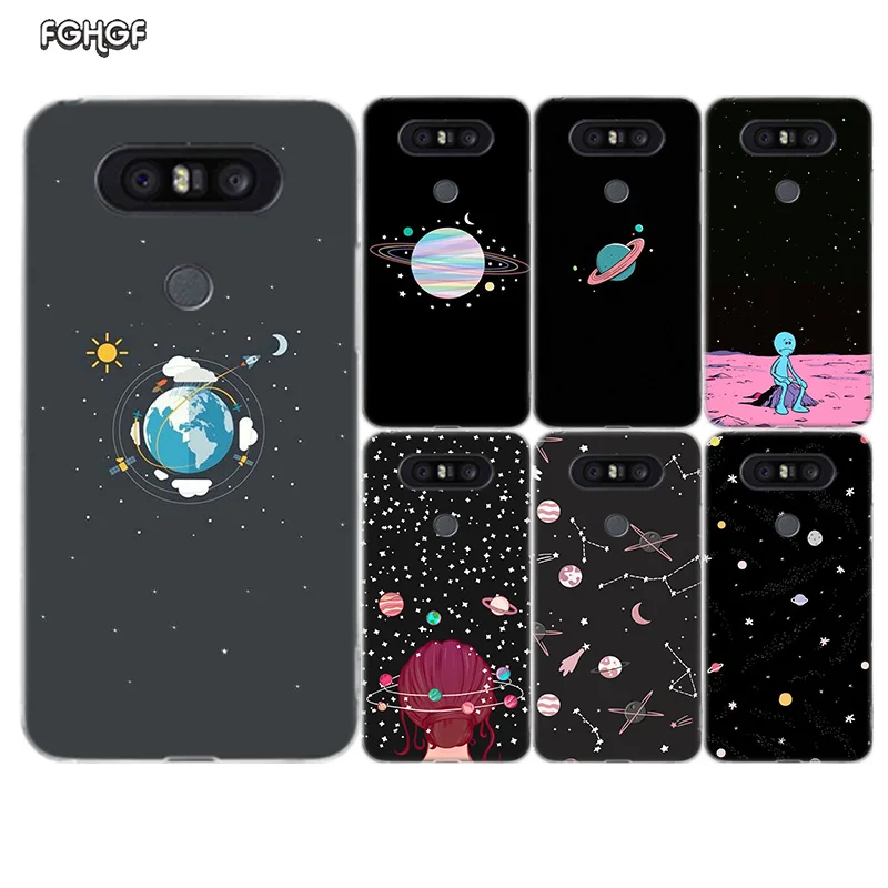 Planet Space Painted Pattern Soft Rubber Case For LG Q8 Q7 Q6 G6 G7 G5 G4 V40 V30 V20 V10 K8 K10 2018 2017 Cover |