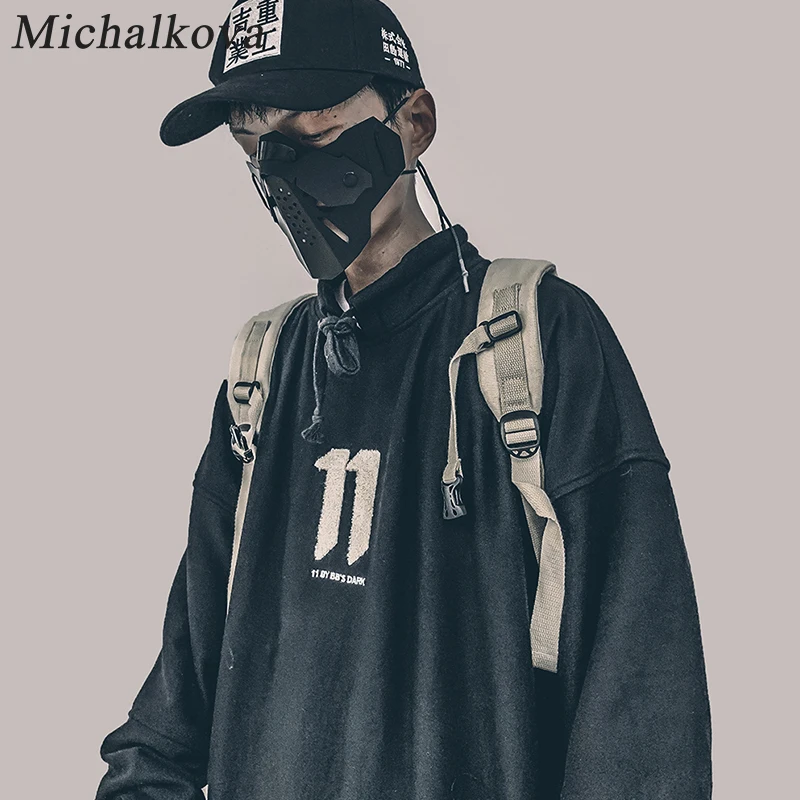 

michalkova Harajuku Hoodie Sweatshirt Men/Women Hip Hop Pullover Hoodies Streetwear Casual Tops Hipster stand collar loose punk