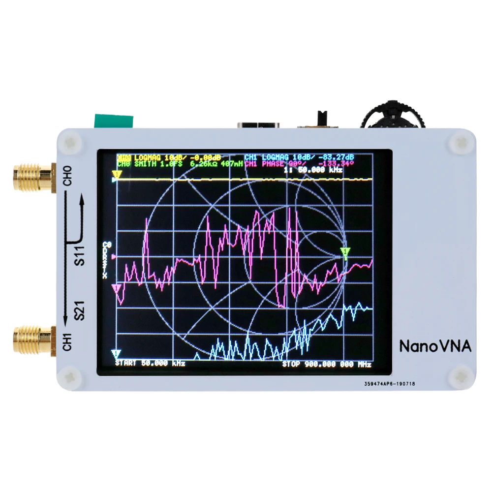 Портативный MF HF VHF UHF антенный анализатор векторный сетевой анализатор 50 кГц-900 МГц ЖК-цифровой антенный анализатор Частотомер