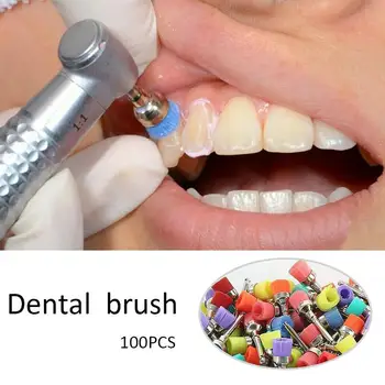 

100pcs/set Nylon Small Latch/taper Disposable Dental Polishing Brushes Prophylaxis Soft Brushes Dentist Product With Brush Head