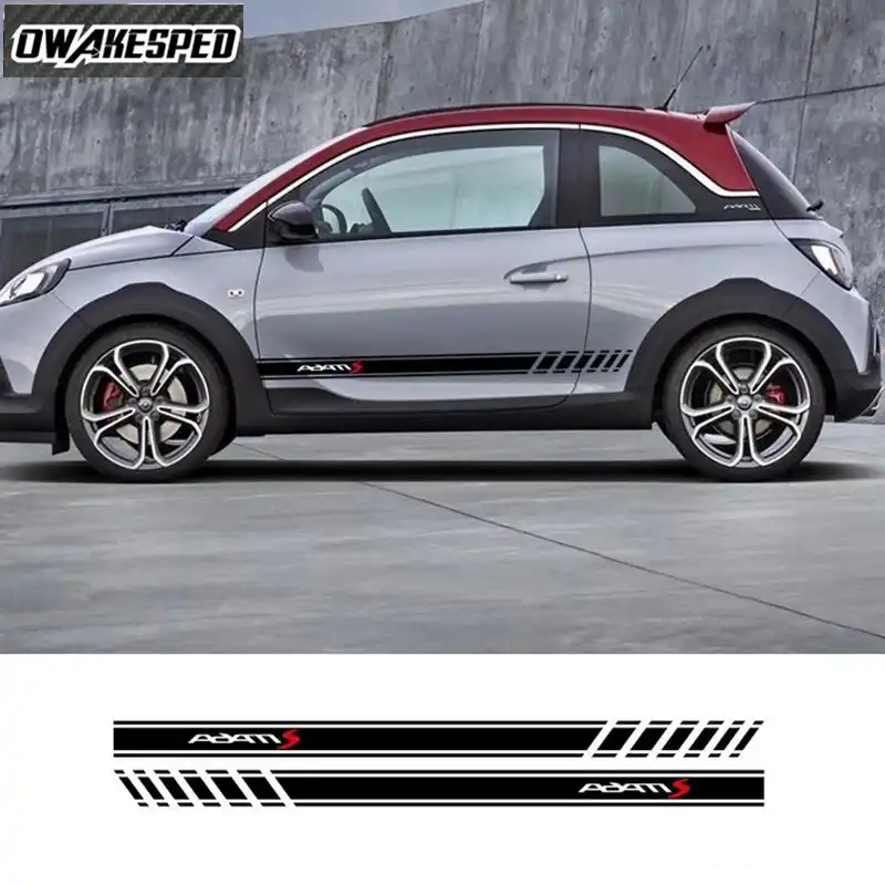 車のドアサイドスカートのためのオペルアダム4sブラックジャックレーススポーツストライプスタイリング車体装飾ビニール Car Stickers Aliexpress