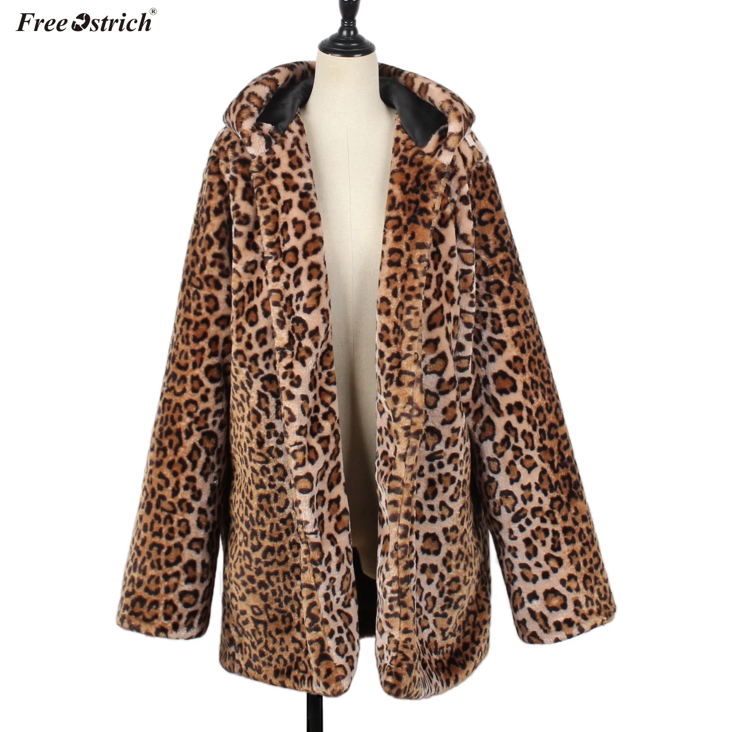 Женское флисовое Пальто Free Ostrich зимняя куртка 3XL теплая флисовая с капюшоном и