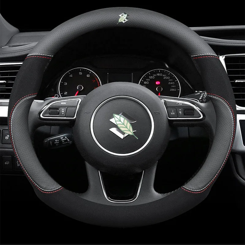 Натуральная кожа чехол рулевого колеса автомобиля 15 дюймов/38 см для Suzuki Swift Grand Vitara Pro Jimny erрот SX4 Alto Ciaz Dzire