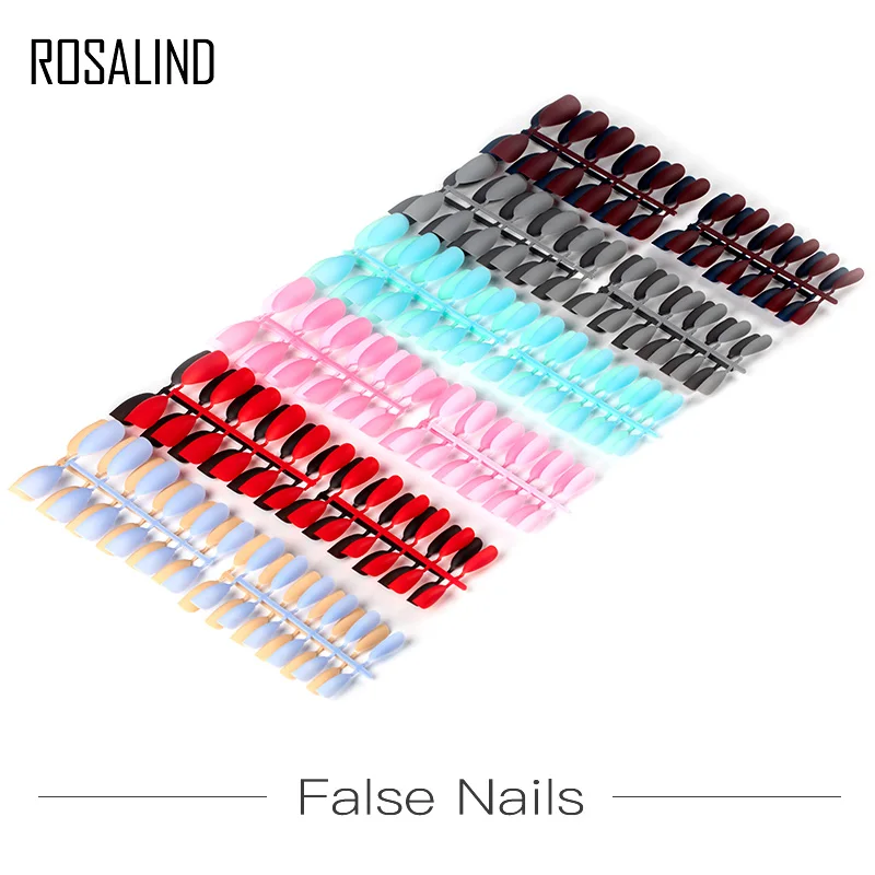 

ROSALIND False Nails Pointed Sharp Extension of 24pcs Nail Tips Need Gel Glue To Press On Nails For Nail Art Fake Nails