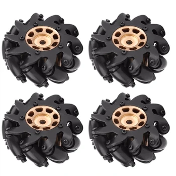 

4PCS RC Car Turbowing Drive Wheel for Mecanum Omnidirectional Wheels Metal Rims Rubber Tire 12mm Hex Hub for Robot Smart Car