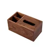 Amgo Walnut Tissue Box Table Napkin Dispenser Wood Paper Holder DecorativeHome Office Hotel 5
