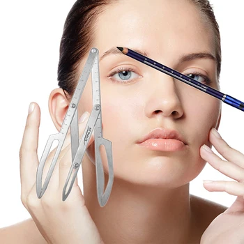 

Dark Coffee Waterproof Sweat-proof Eyebrow Pencil Double Head Long-lasting Brow Pencil Stainless-steel Eyebrow Positioning Ruler