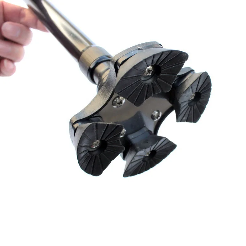 Foldable Old People Walking Stick Aluminum Alloy Folding Hand Crutch Elderly Telescopic Four-legged Non-slip Safe Reliable
