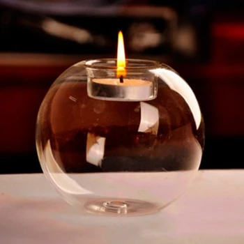 

8cm/10cm/12cm Crystal Spherical Ball Tea Light Candle Holder Candlestick for Home Wedding Decoration