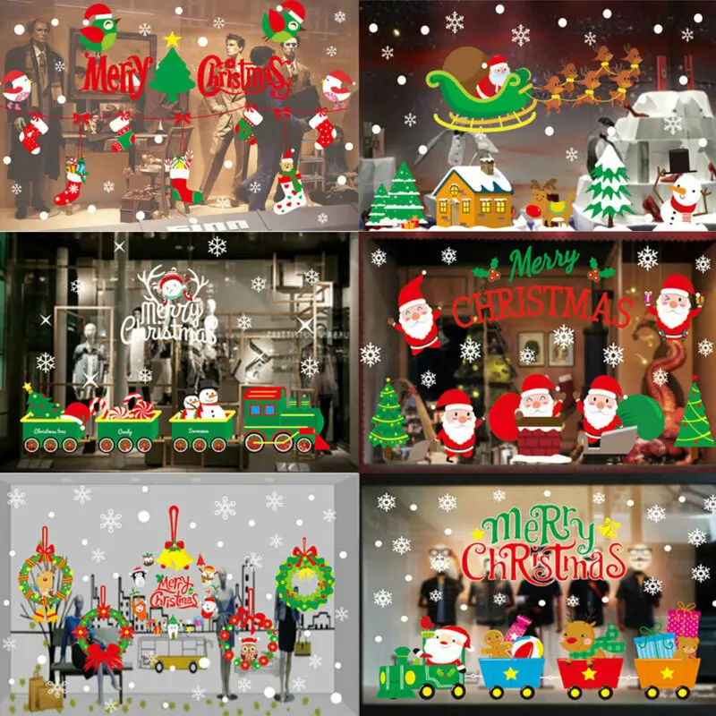 

50CMx35CM Christmas Home Glass Window Wall Sticker Decal Removable Large Decor PVC Gifts