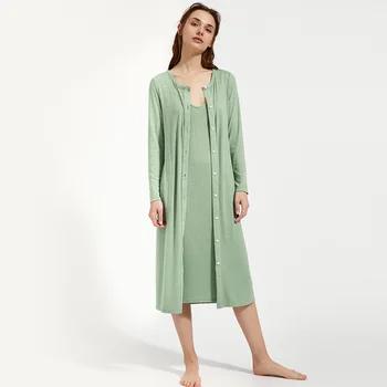 

Robes Sets 2020 Solid Kimono Robe Fashion Bathrobe Sexy Sleepwear Cotton Peignoir Wedding Robes Soft Bridesmaid Robes H915