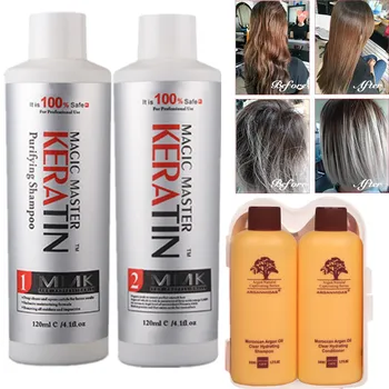 

3PCS MMK Cocount Without Formaldehyde Keratin Moisturizing Treatment For Hair Care+120ml Purifying Shampoo+100ml Travel Set