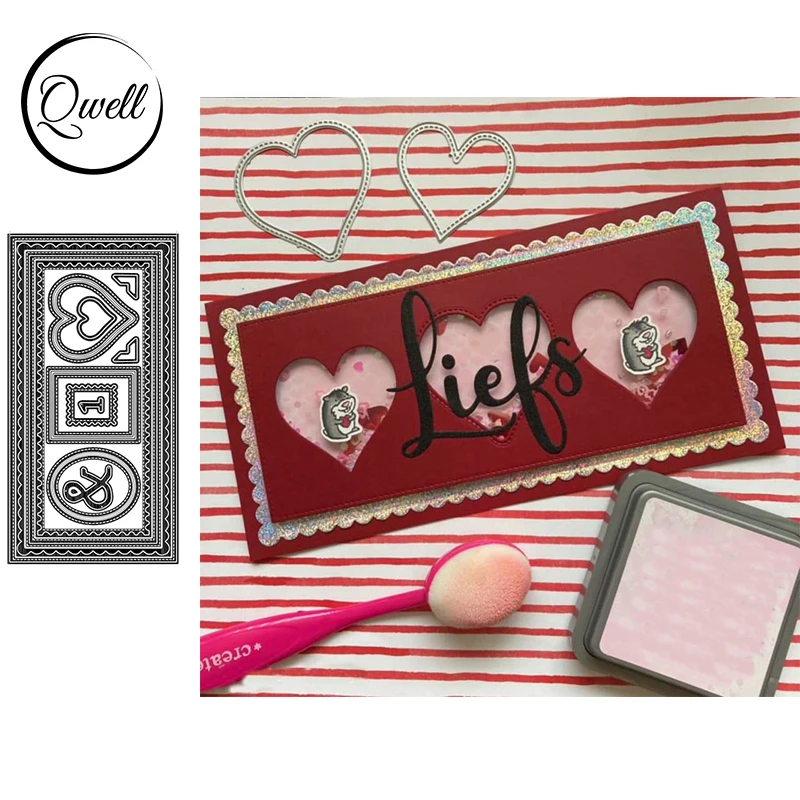 

QWELL Oval Love Heart Slimline Frame Metal Cutting Dies Stencil DIY Craft Making Template 2020 New Die Cut