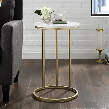 

Light Luxury Sofa Table Nordic Small Apartment Bedside Table Simple Living Room Coffee Table Creative Small Round Table Balcony