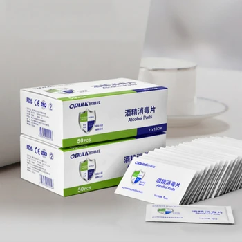 

50Pcs 11*15cm 75% Alcohol Disposable Disinfection Swap Pads Skin Cleaning Wet Wipes Jewelry Watch Clean Wipe Camping Equipment
