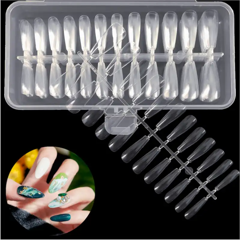 1 Box 240 504pcs Tips Transparent Half Cover Fake False French Nail Art Artificial Acrylic Gel Uv Manicure Design Set Diy Tool False Nails Aliexpress
