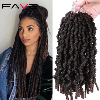 

FAVE Passion Twist Crochet Hair Synthetic OmbreTwisted Crochet Braids Pre looped Fluffy Twists Braiding Hair Bulk For Women