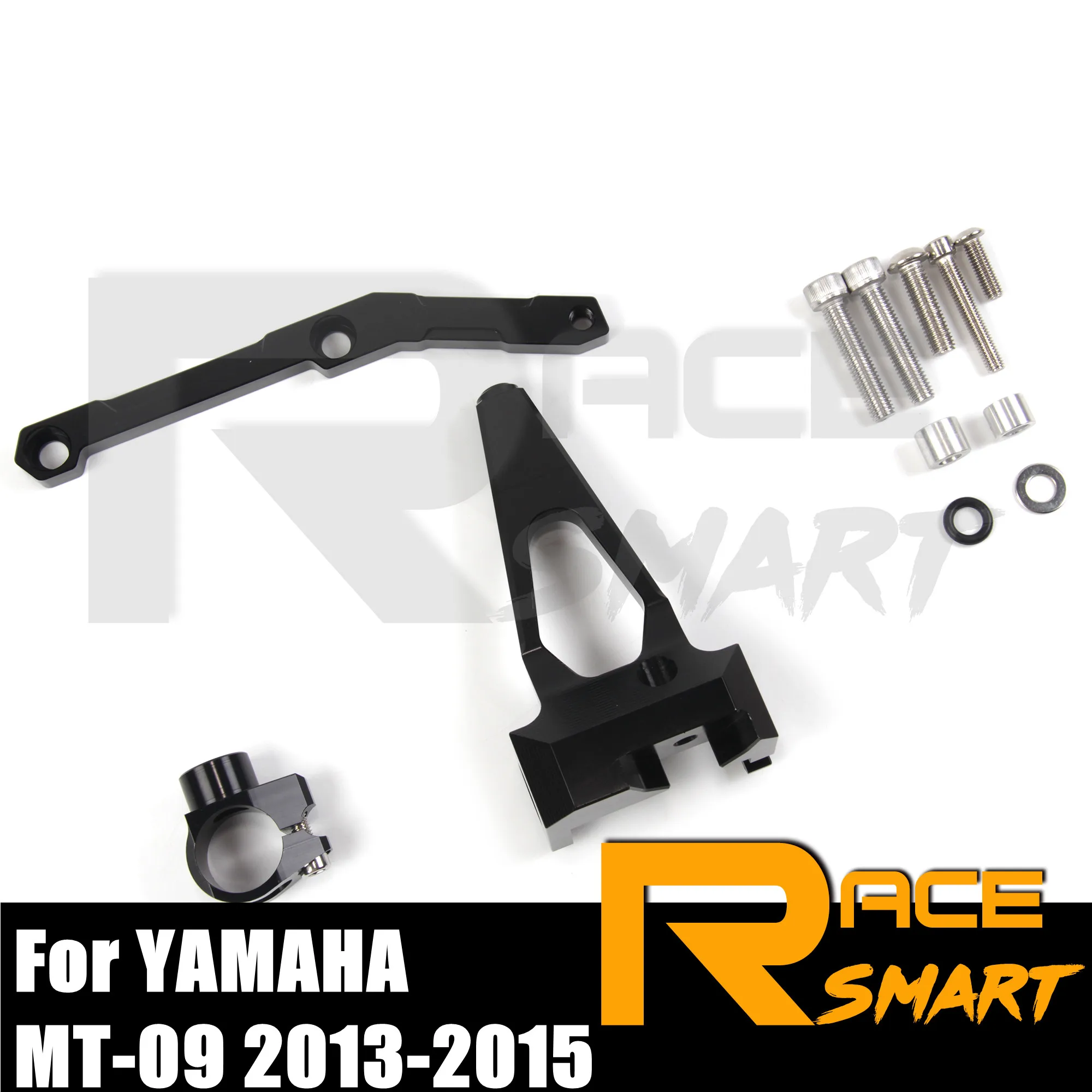 

1 комплект мотоцикла Руль демпфер Стабилизатор кронштейн аксессуары для YAMAHA MT09 MT-09 2013-2015 2014 MT 09 13, 14, 15 лет, черный, серебристый цвет