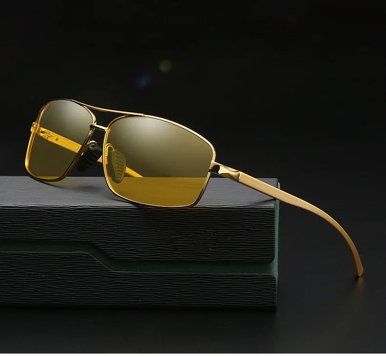 Мужские поляризационные солнцезащитные очки ночного видения, очки для вождения, мужские желтые линзы, очки для вождения, солнцезащитные очки для мужчин, анти-яркие очки Oculos