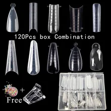 

120Pcs Nail Forms Quick Buliding Poly Nail Gel Extension Artificial False Tips Mold With Clips DIY Art Builder UV Dual Forms