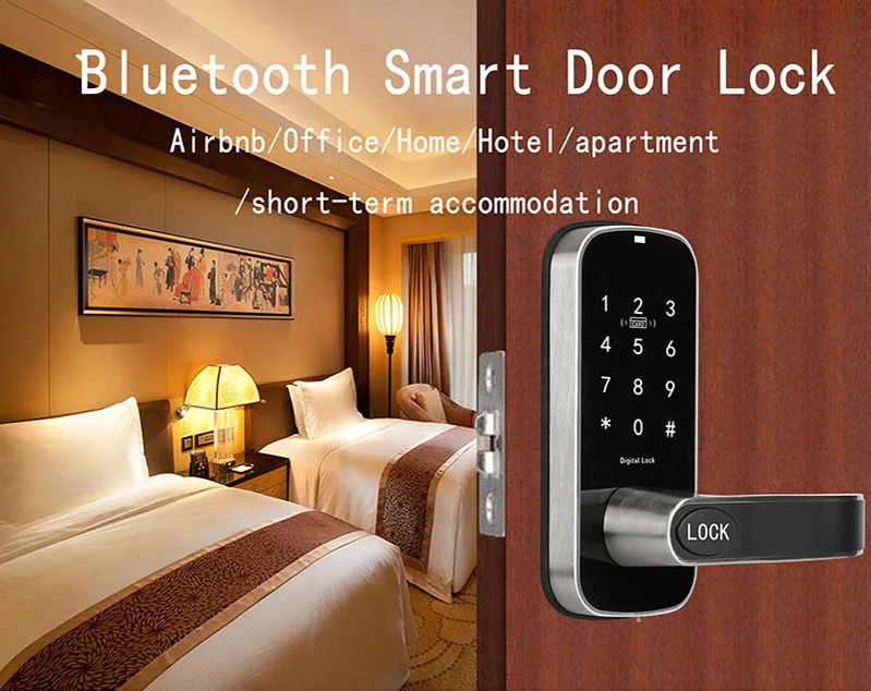 Умный электронный дверной замок, Bluetooth, passcord, карта, механический ключ