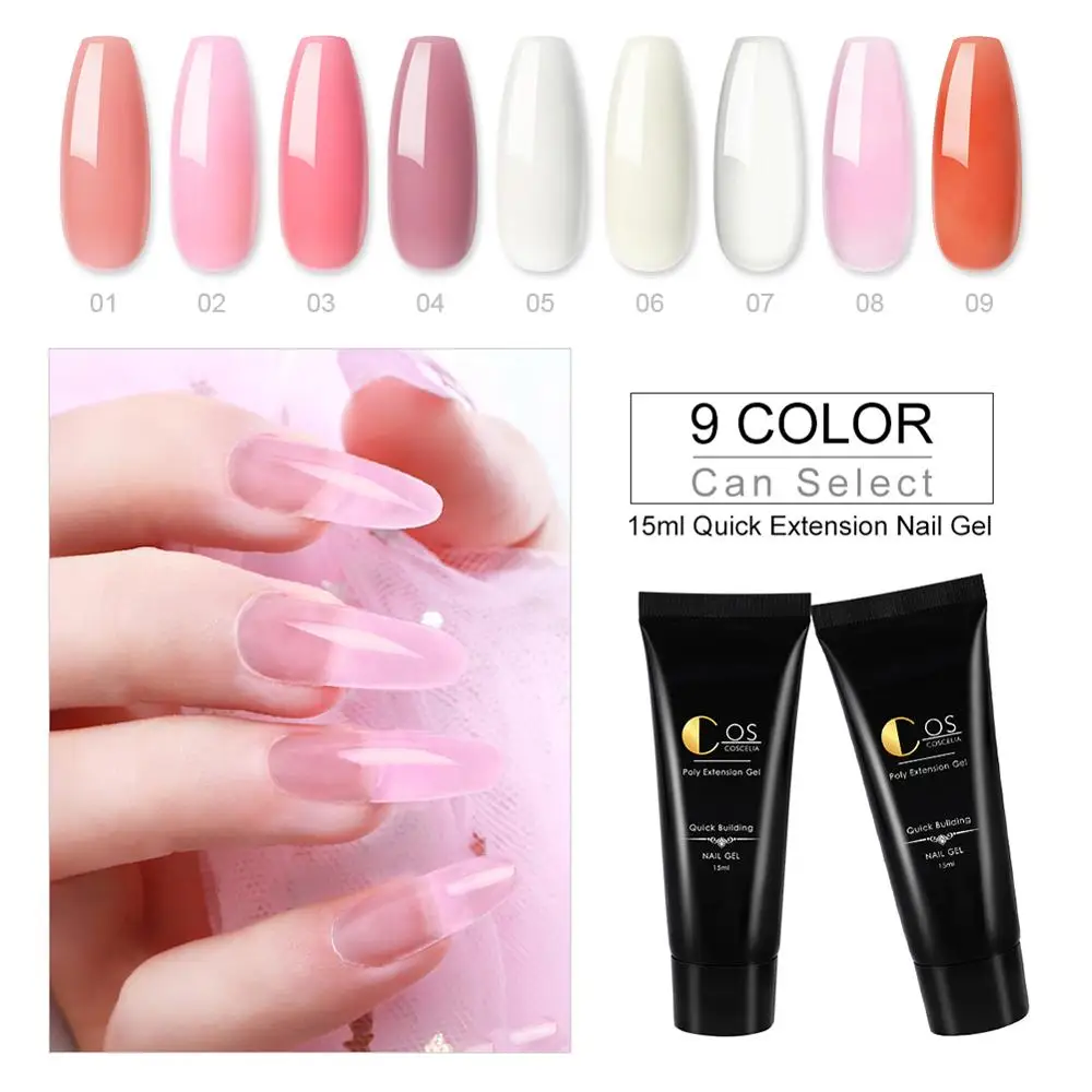 COSCELIA маникюрный набор полигель для наращивания ногтей пальцев кристаллический